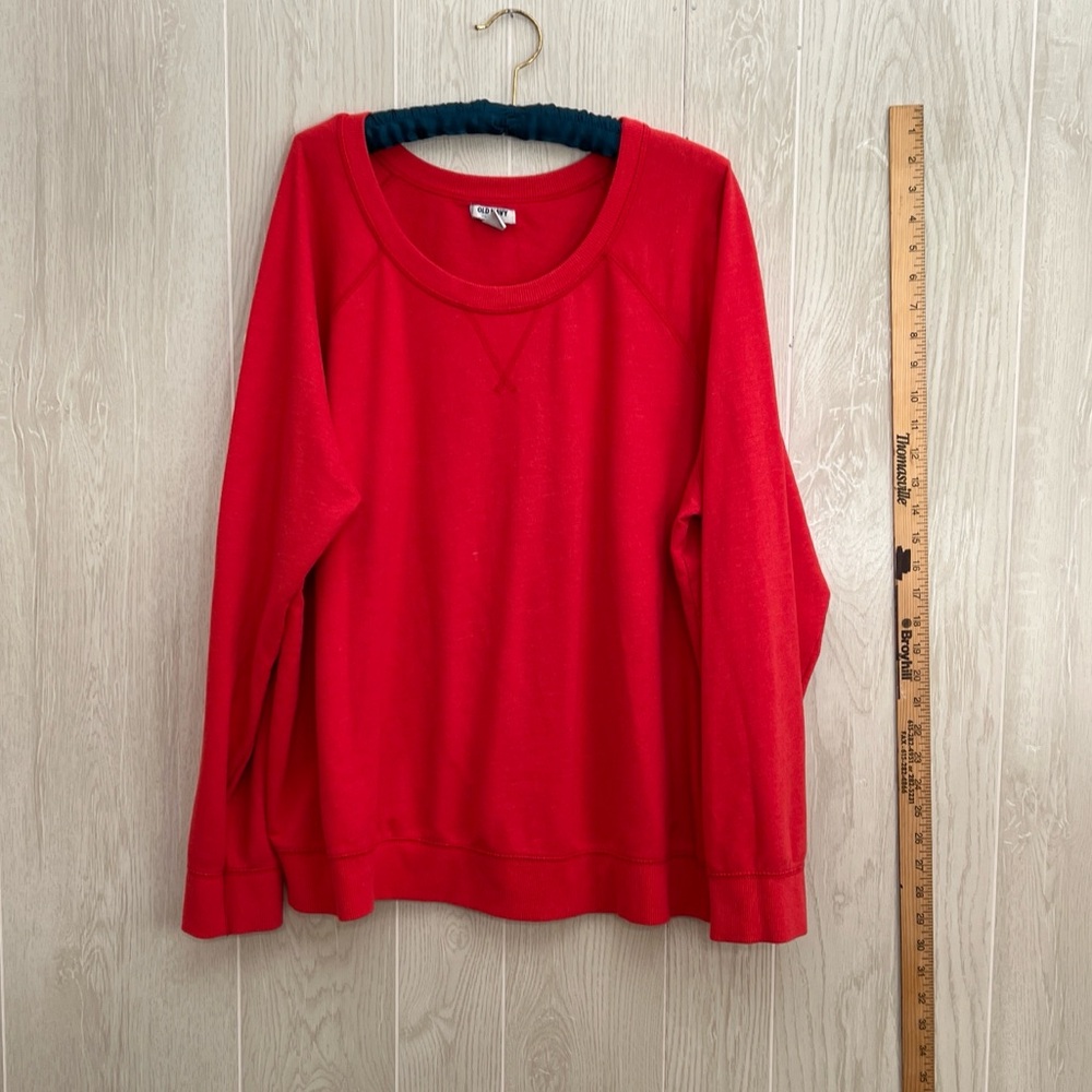 Old Navy Red Scoop Neck Sweatshirt Size XXL